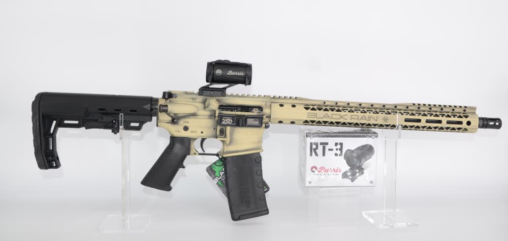 Black Rain Ordnance 16” SPEC15 Rifle 300 Blk Light Sand Battleworn w/Burris-img-0
