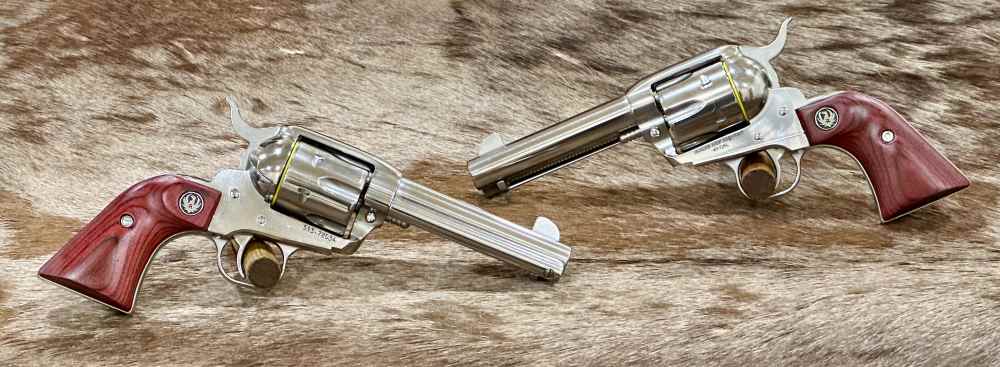 CONSECUTIVE SERIAL NUMBER PAIR OF RUGER VAQUERO STAINLESS 45 COLT 4.62"-img-0