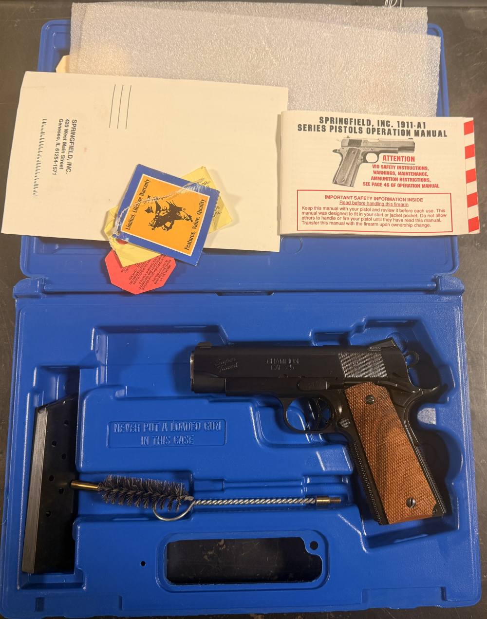 SPRINGFIELD SUPER TUNED CHAMPION 1911 45ACP  (4" Blued)-img-0