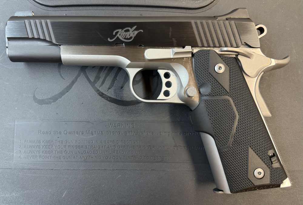 KIMBER CUSTOM II 45ACP TWO-TONE WITH LASERGRIP LASER NICE-img-1