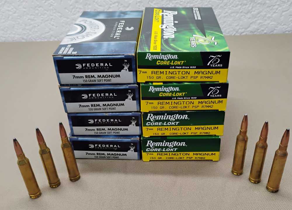 7mm Rem Mag Ammunition, 160 rounds 8 full boxes,  Remington/Federal 150 gr-img-1
