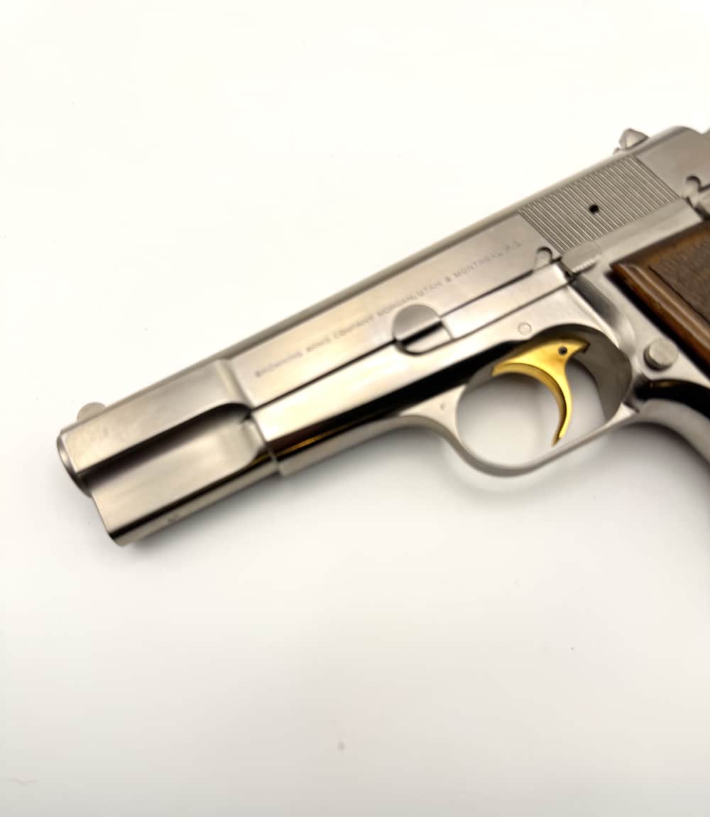 Beautiful 1981 Belgian Browning Hi Power 9mm Pistol Nickel High Belgium-img-2