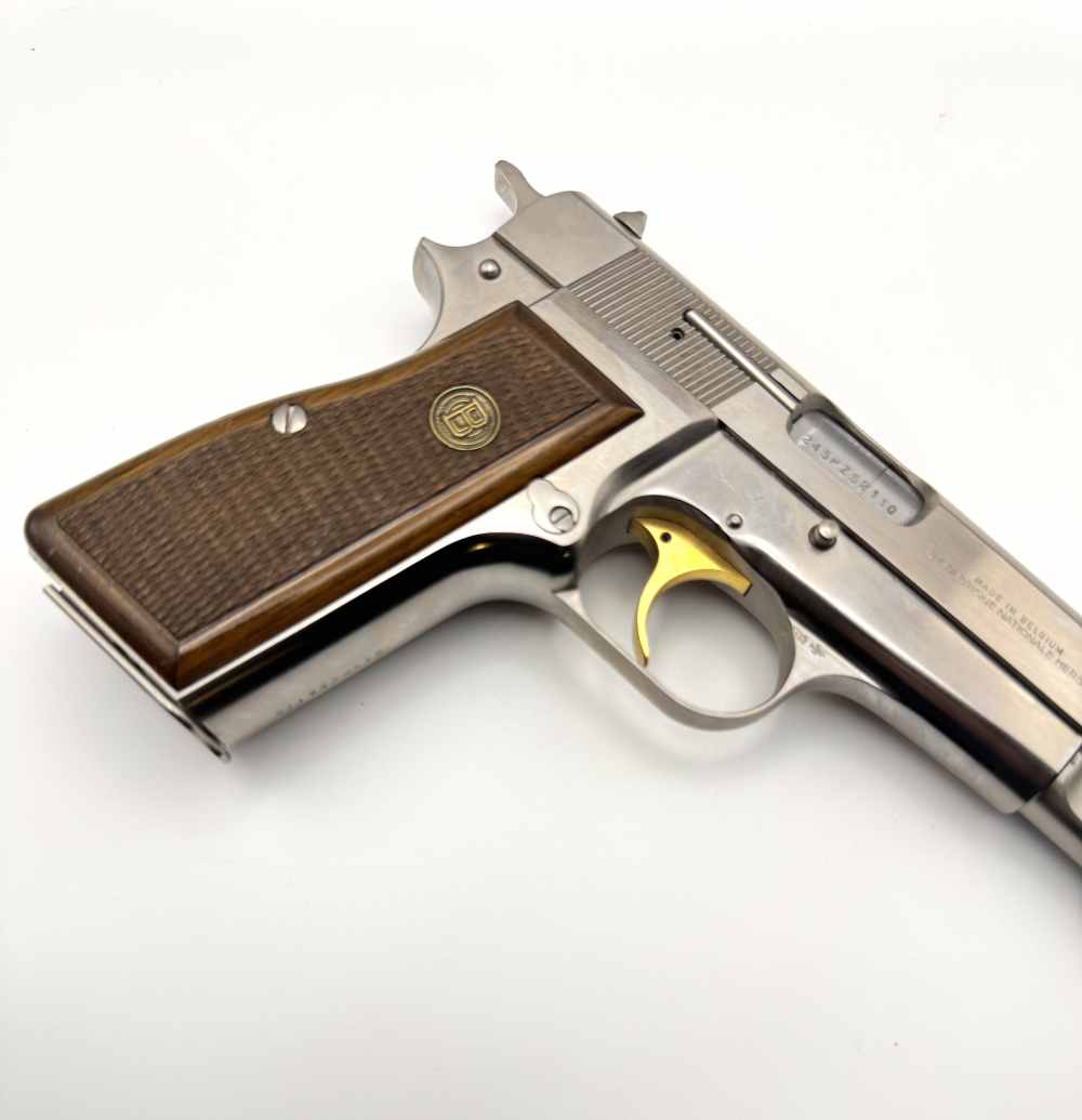 Beautiful 1981 Belgian Browning Hi Power 9mm Pistol Nickel High Belgium-img-20