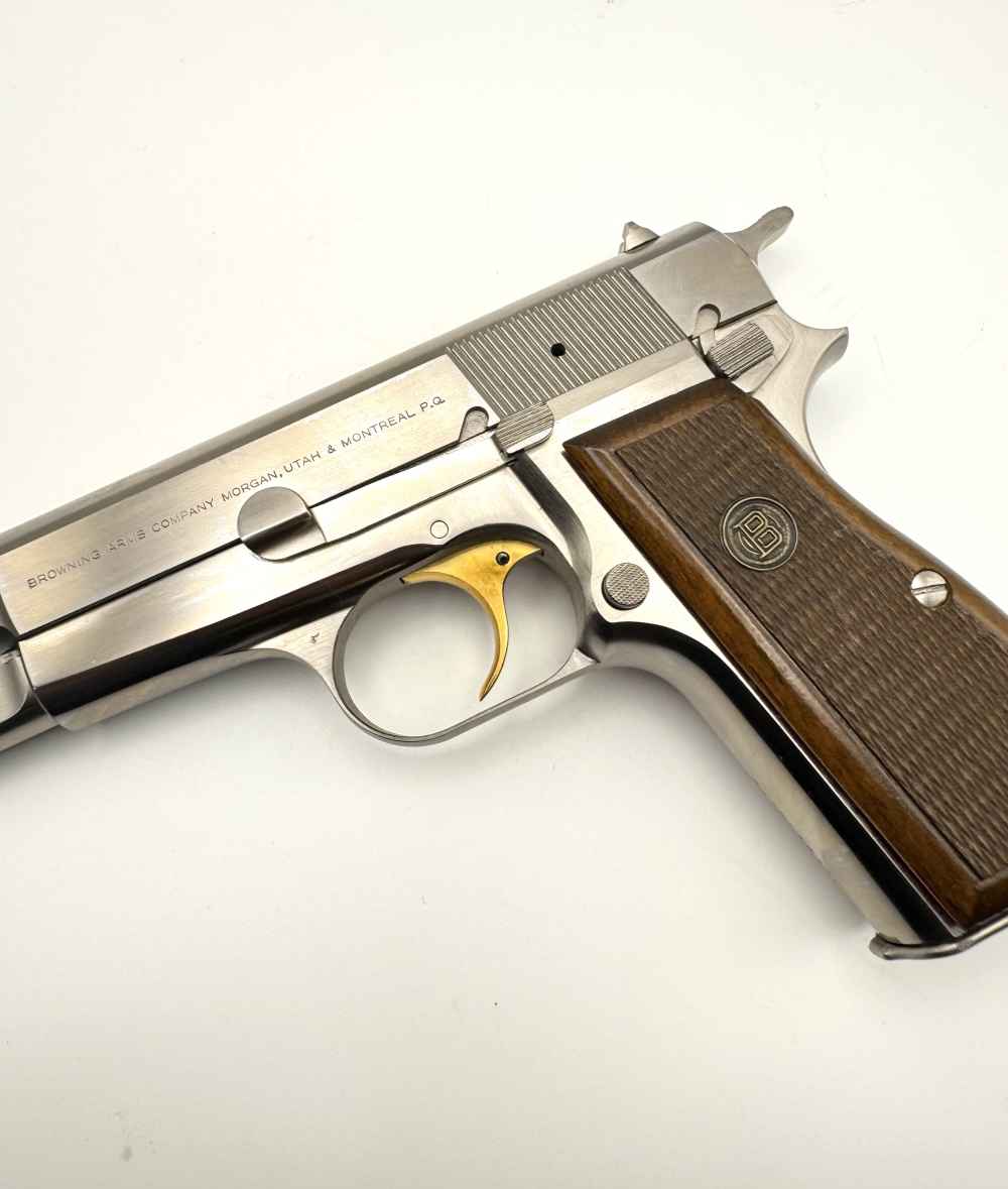 Beautiful 1981 Belgian Browning Hi Power 9mm Pistol Nickel High Belgium-img-3