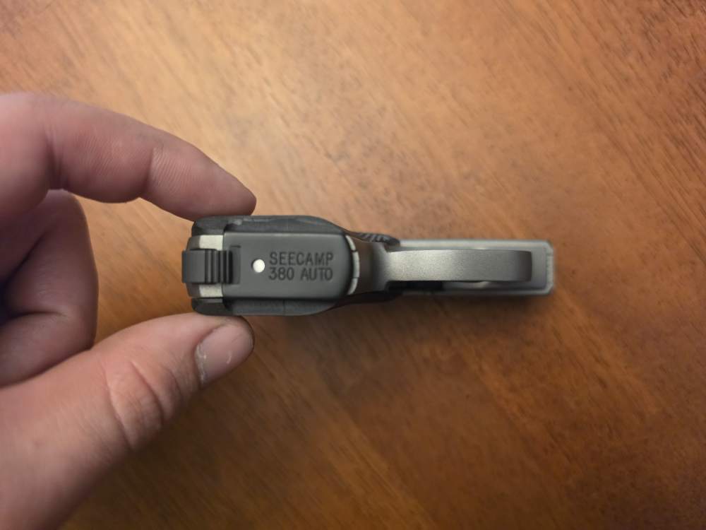Seecamp LWS .380 ACP gray Cerakote w/ Bear Creek IWB holster-img-4