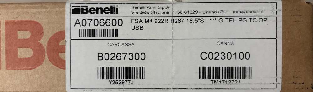 NEW. Benelli M4 EXT 12 GA 18.5" Bbl ARGO Dual-Piston 7+1 Cap Enlarged.-img-9