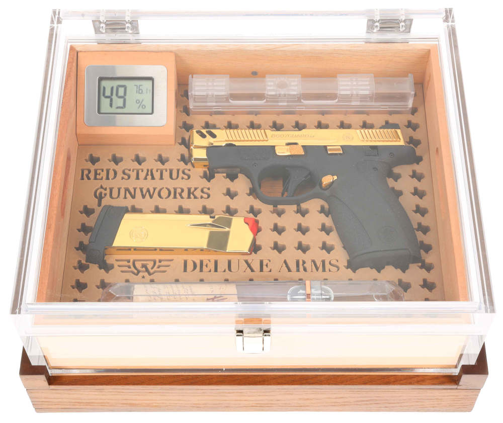 NEW Limited Edition S&W Bodyguard 2.0 24k Gold Plated Executive Humidor Set-img-7