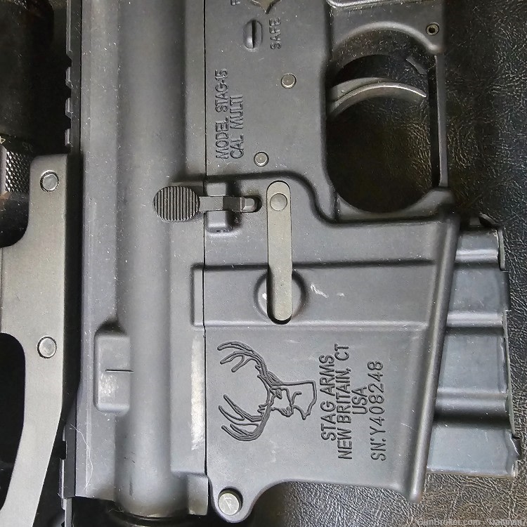 Stag Arms AR 15 with Red Dot Laser, Scope, Suppressor & BiPods-img-3