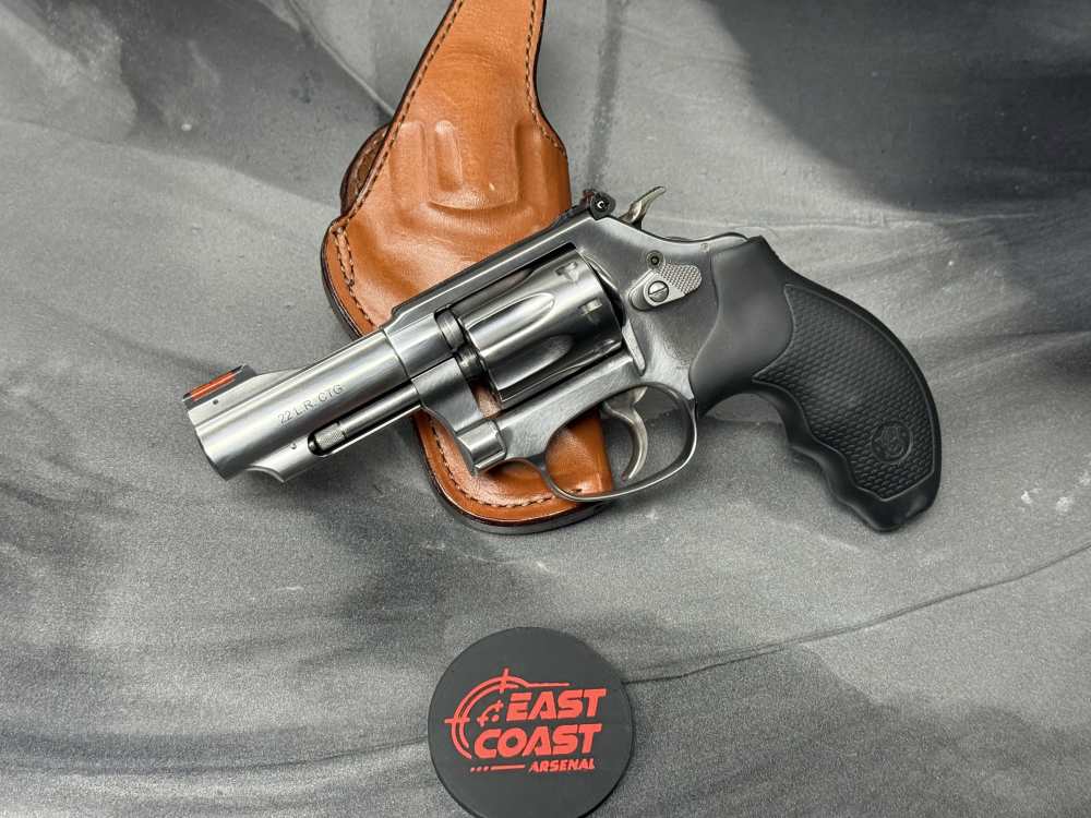 Smith & Wesson 63-5 .22LR 3" 8-Shot Stainless J-Frame Leather Holster NR!  -img-0
