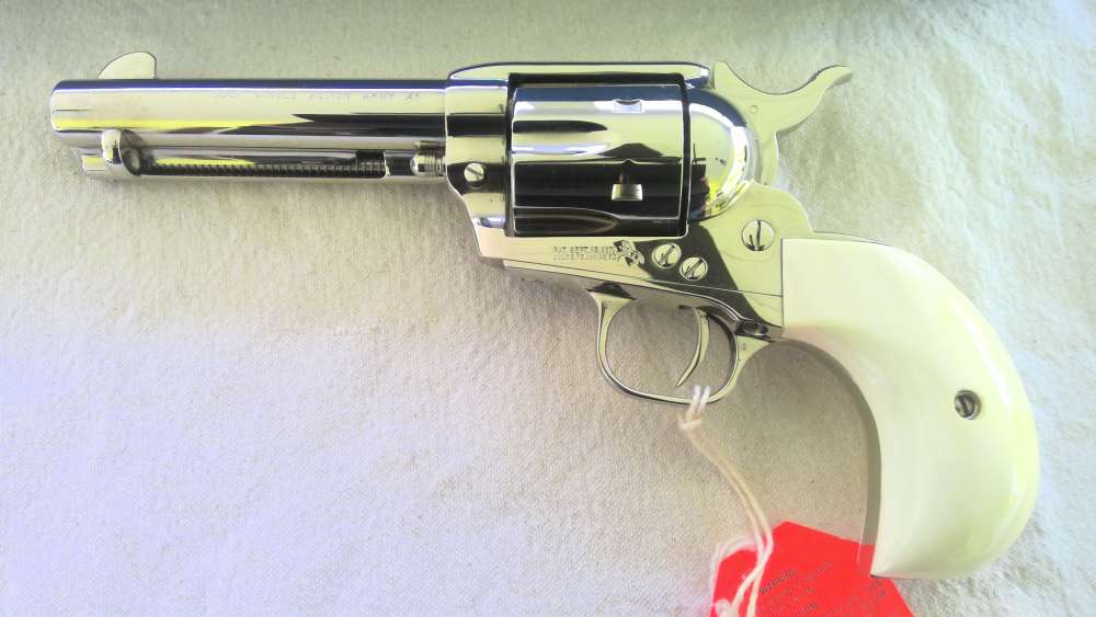 COLT SAA SINGLE ACTION ARMY 45LC UNFIRED IVORY BIRDSHEAD GRIPS COSTOM SHOP-img-1