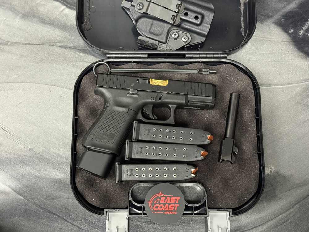 Glock 19 Gen5 9mm Zaffiri Gold Barrel Trijicon Night Sights TTI+5 NR! PS!-img-0