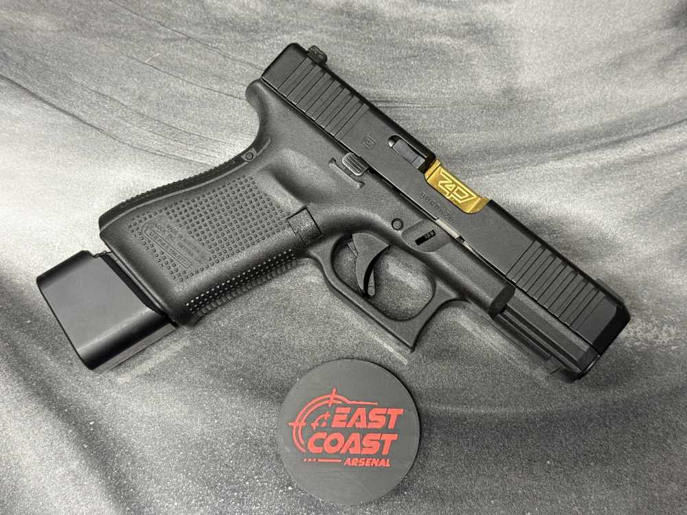 Glock 19 Gen5 9mm Zaffiri Gold Barrel Trijicon Night Sights TTI+5 NR! PS!-img-3
