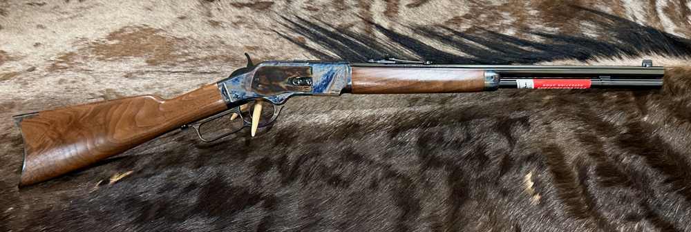 WINCHESTER 1873 SHORT RIFLE COLOR CASE HARDENED 44-40 WIN 20" GREAT WOOD-img-1