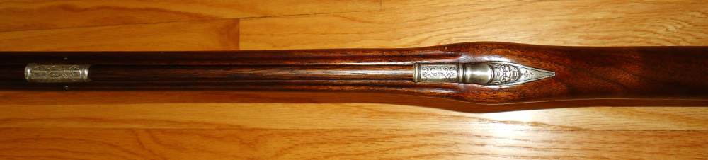 62 Caliber Transition Era 1740 Flintlock Rifle Damascus Barrel Silver Mount-img-8