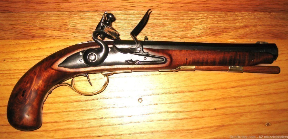 NEW 50 Cal Flintlock Pistol Swamped Getz Barrel, Chambers Lock, Curly Maple-img-0