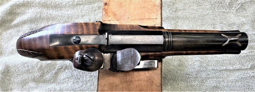 Custom 50 Cal Roby Flintlock Pistol, MBS Barrel, Muzzleloader, Siler -img-2