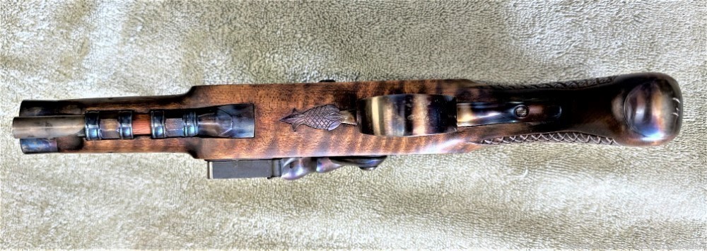 Custom 50 Cal Roby Flintlock Pistol, MBS Barrel, Muzzleloader, Siler -img-3
