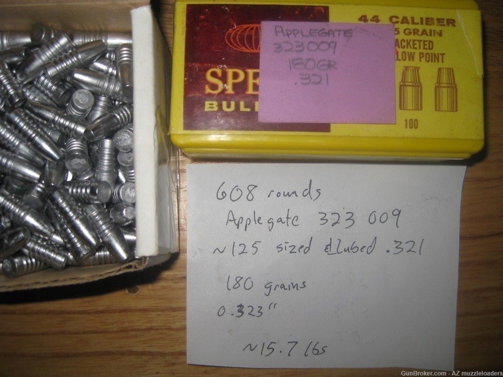 Applegate 0.323", 180 grains, 323009 Black Powder Cartridge Bullets x 608-img-1