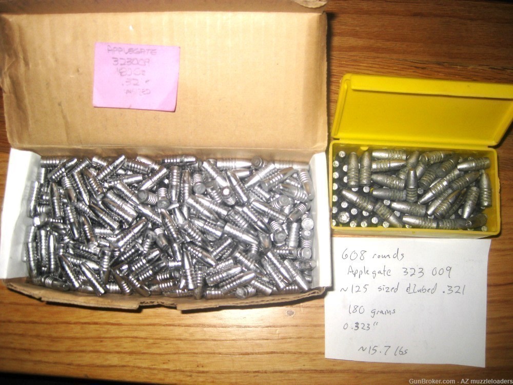 Applegate 0.323", 180 grains, 323009 Black Powder Cartridge Bullets x 608-img-0