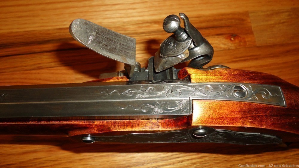 Matt Avance Christian's Spring  50 Cal Flintlock rifle, Engraved, Swamped-img-11