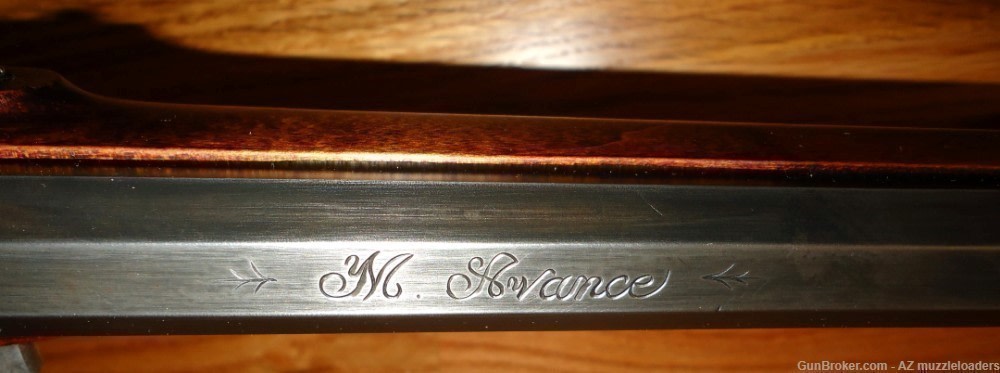 Matt Avance Christian's Spring  50 Cal Flintlock rifle, Engraved, Swamped-img-12