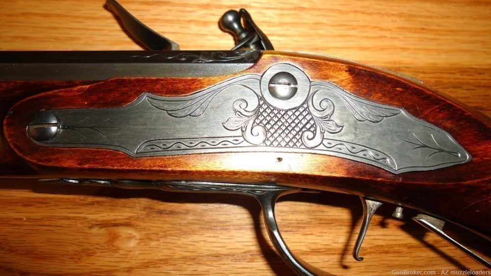 Matt Avance Christian's Spring  50 Cal Flintlock rifle, Engraved, Swamped-img-9
