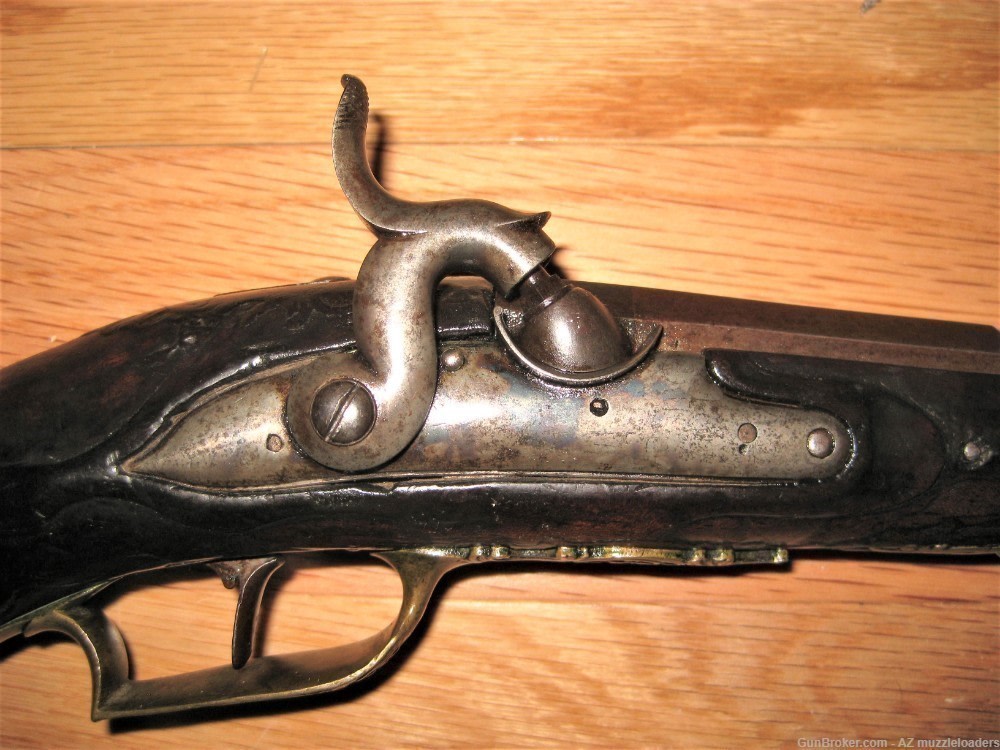  Smoothbore Pistol, Original , German, Cast Engraved, 50 Cal, Muzzleloader-img-1