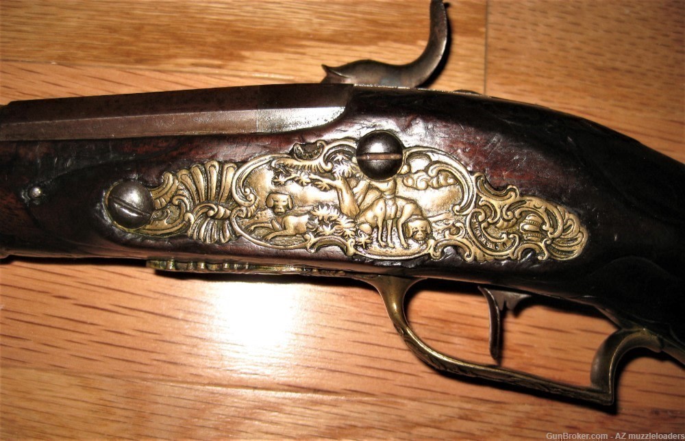  Smoothbore Pistol, Original , German, Cast Engraved, 50 Cal, Muzzleloader-img-3