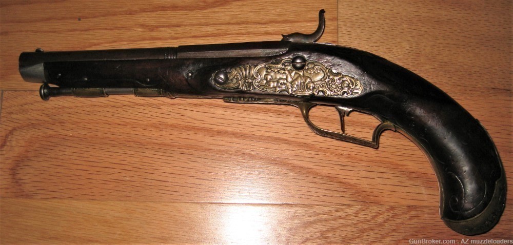  Smoothbore Pistol, Original , German, Cast Engraved, 50 Cal, Muzzleloader-img-2