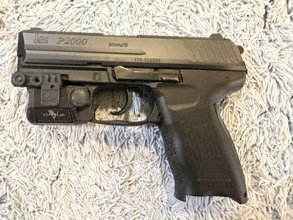 HK P2000 V3 9mm DA/SA w/ Case, 3 Mags, Viridian C5 Green Laser & Kydex Hols-img-3