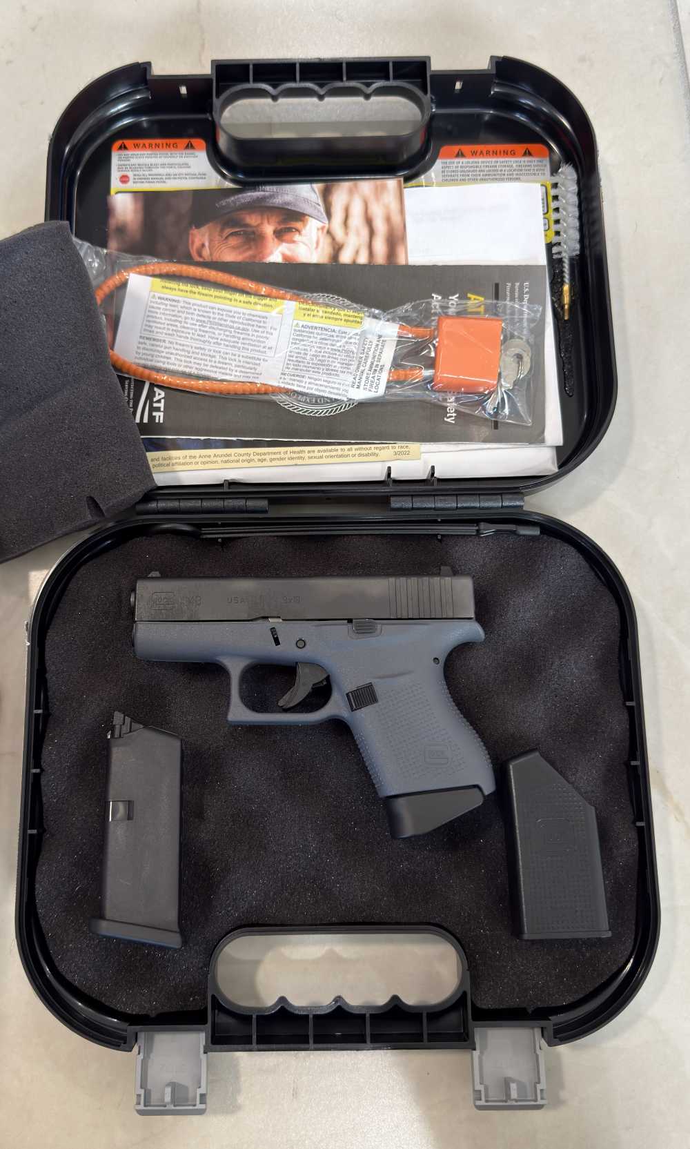 Glock 43 G43 factory grey frame pistol NOS-img-0