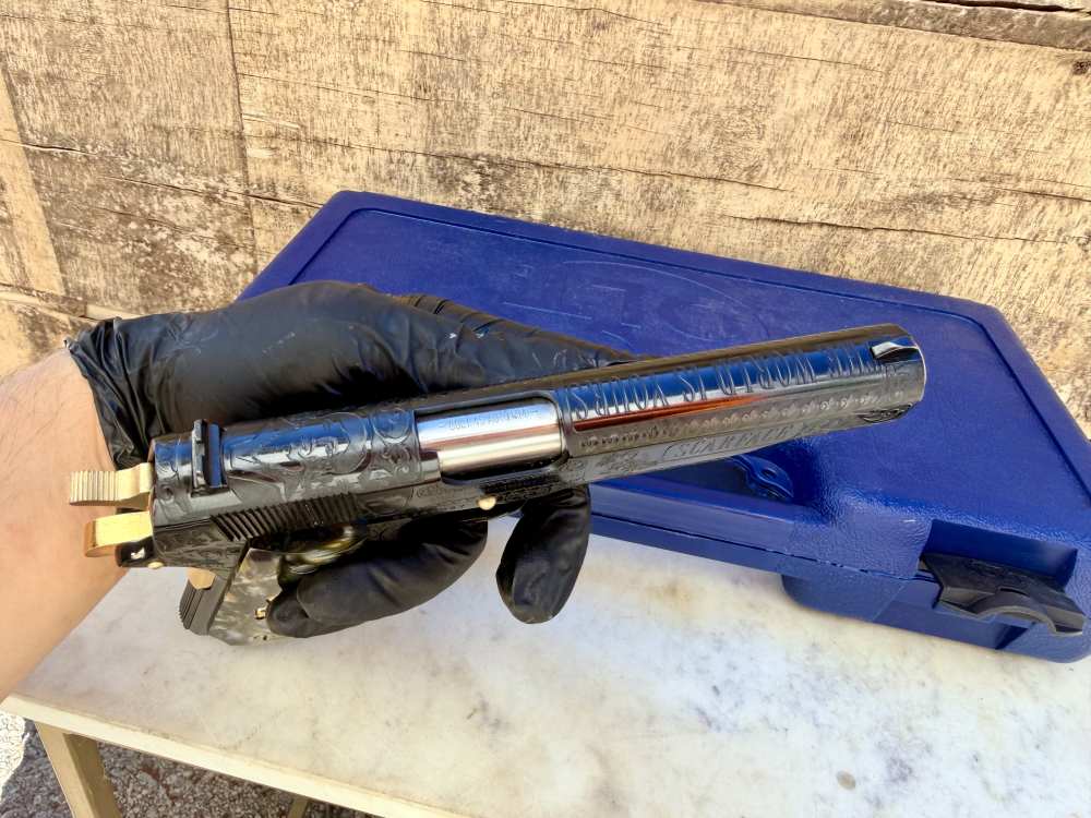 Colt Government Scarface Engraved Polished Royal Blued & 24k Gold-img-22