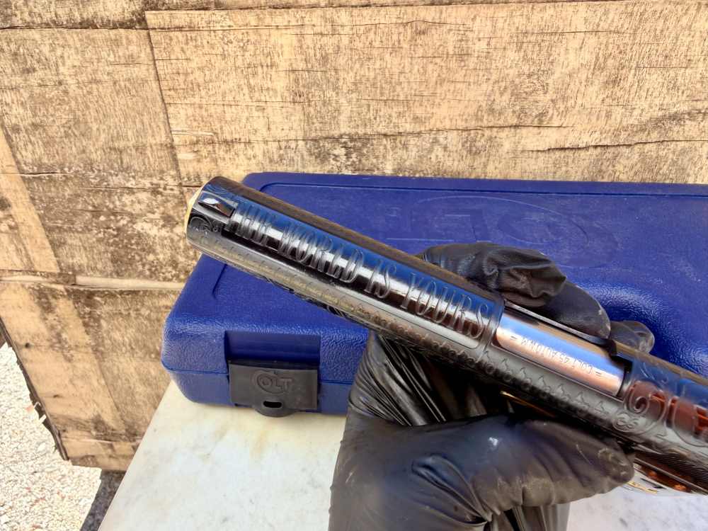 Colt Government Scarface Engraved Polished Royal Blued & 24k Gold-img-16