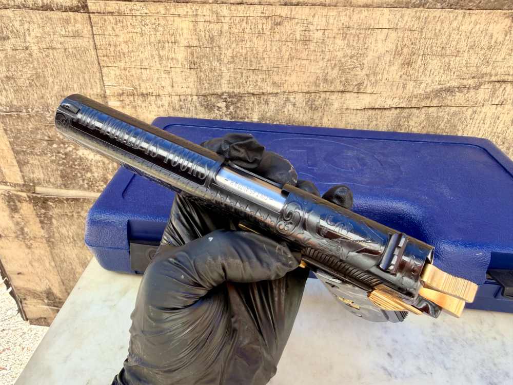 Colt Government Scarface Engraved Polished Royal Blued & 24k Gold-img-17