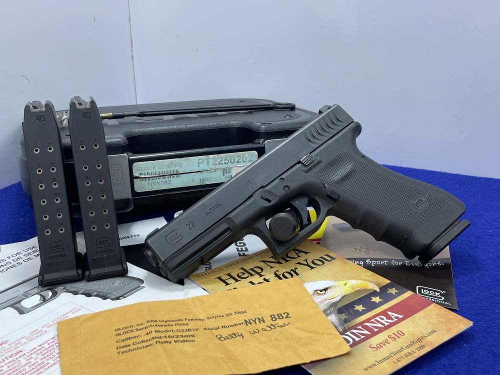 2009 Glock 22RTF .40 S&W 4.49" Blk *DESIRABLE FISH SCALE SLIDE SERRATIONS*-img-3