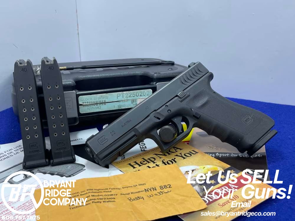 2009 Glock 22RTF .40 S&W 4.49" Blk *DESIRABLE FISH SCALE SLIDE SERRATIONS*-img-0