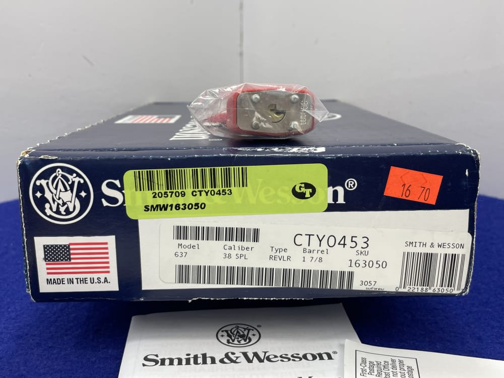 2013 Smith & Wesson 637-2 Airweight .38 Spl+P 1.875" *ULTRA-LIGHT REVOLVER*-img-6