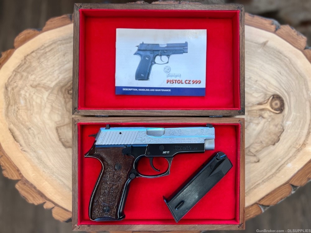ZASTAVA ARMS CZ999 HARD CHROME FINISH HAND ENGRAVED 4.25" BBL 9MM-img-0