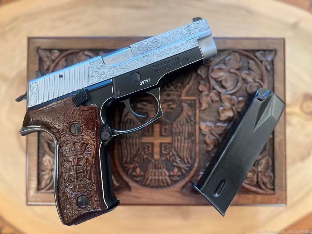 ZASTAVA ARMS CZ999 HARD CHROME FINISH HAND ENGRAVED 4.25" BBL 9MM-img-2