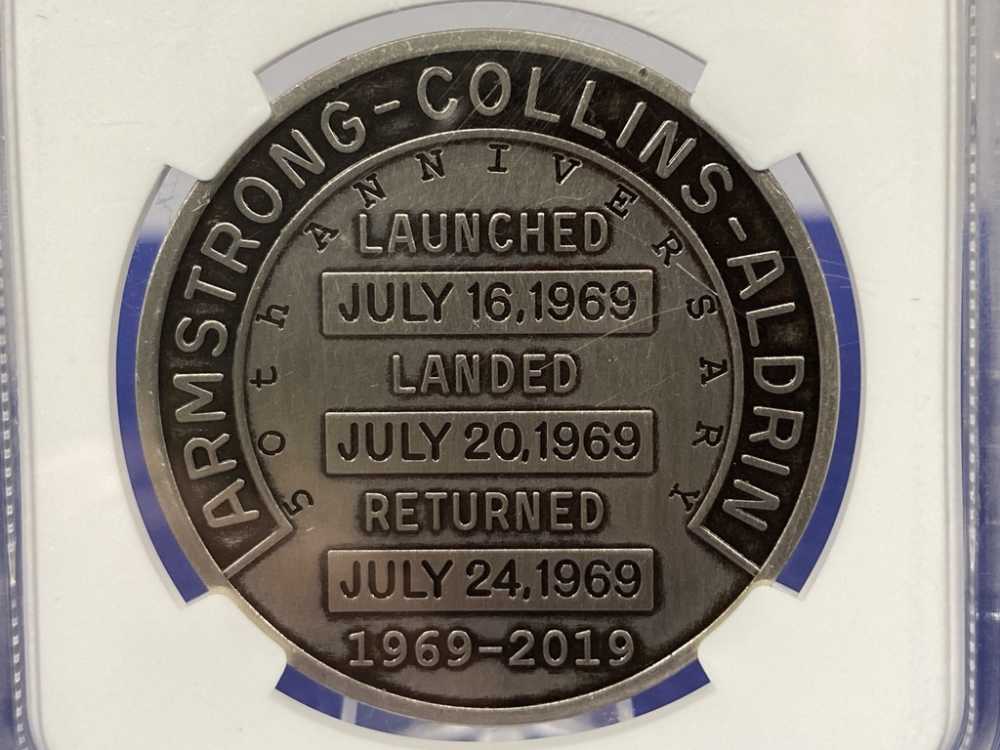 -SILVER- 2019 Apollo 11 50th Anniv. Comm *1 Troy Ounce .999 PURE SILVER*-img-8