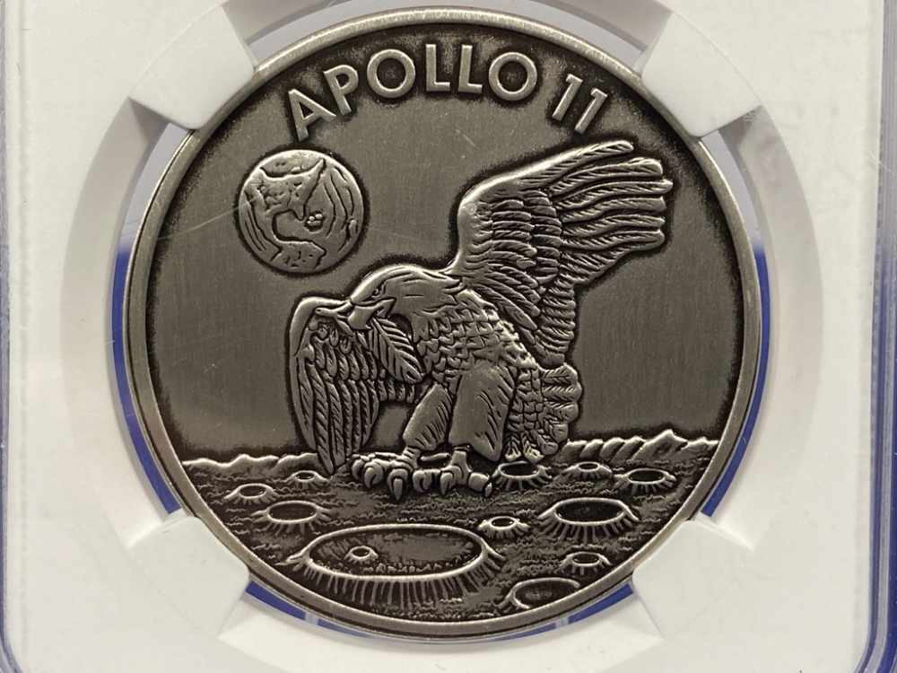 -SILVER- 2019 Apollo 11 50th Anniv. Comm *1 Troy Ounce .999 PURE SILVER*-img-6