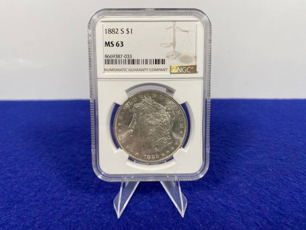 1882-S Morgan SILVER Dollar -Graded MS63- *Extremely Collectable Silver*-img-6