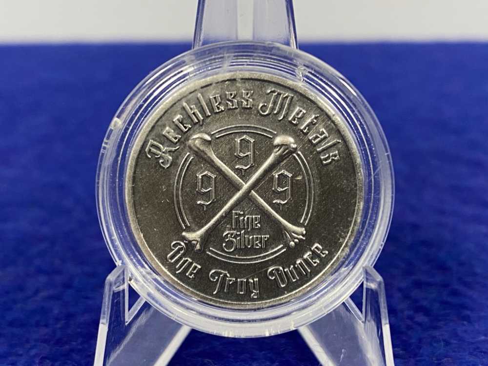 -DESIRABLE- Reckless Metals *Believe Nothing*  1 Troy Ounce .999 SILVER Rnd-img-3
