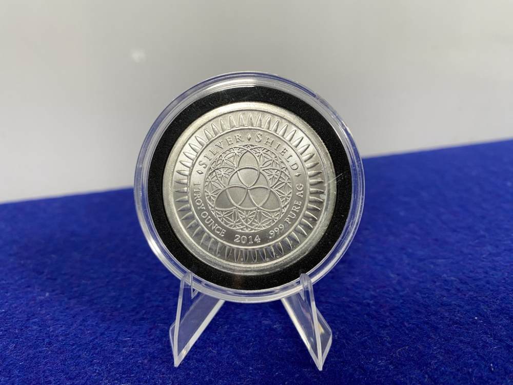 *SCARCE* Silver Shield Cannabis *1 Troy Ounce* FINE SILVER *Cannabis Maple*-img-4
