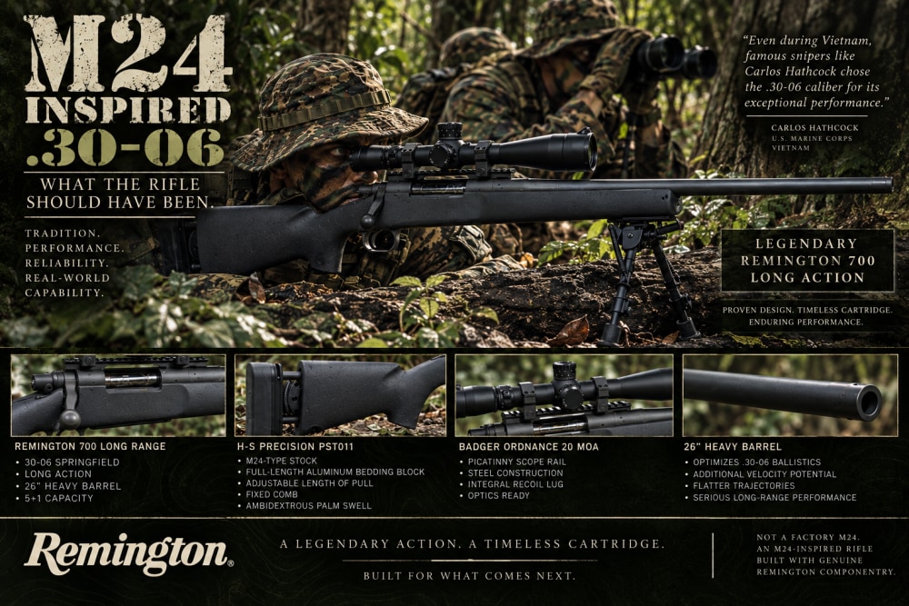 REMINGTON 700 LONG RANGE .30-06 M24 STOCK SYSTEM INSPIRED -img-0