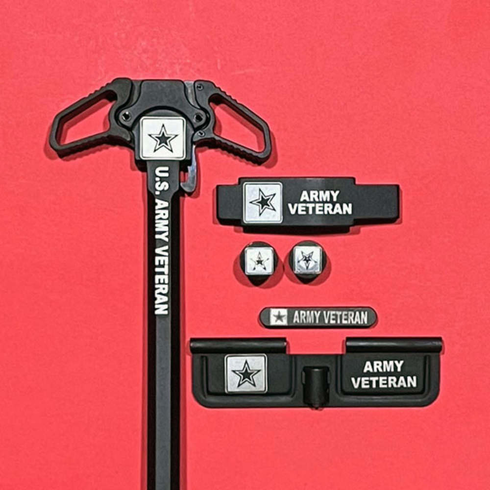 AR-15 Engraved Ambidextrous Handle Set - U.S. Army-img-0