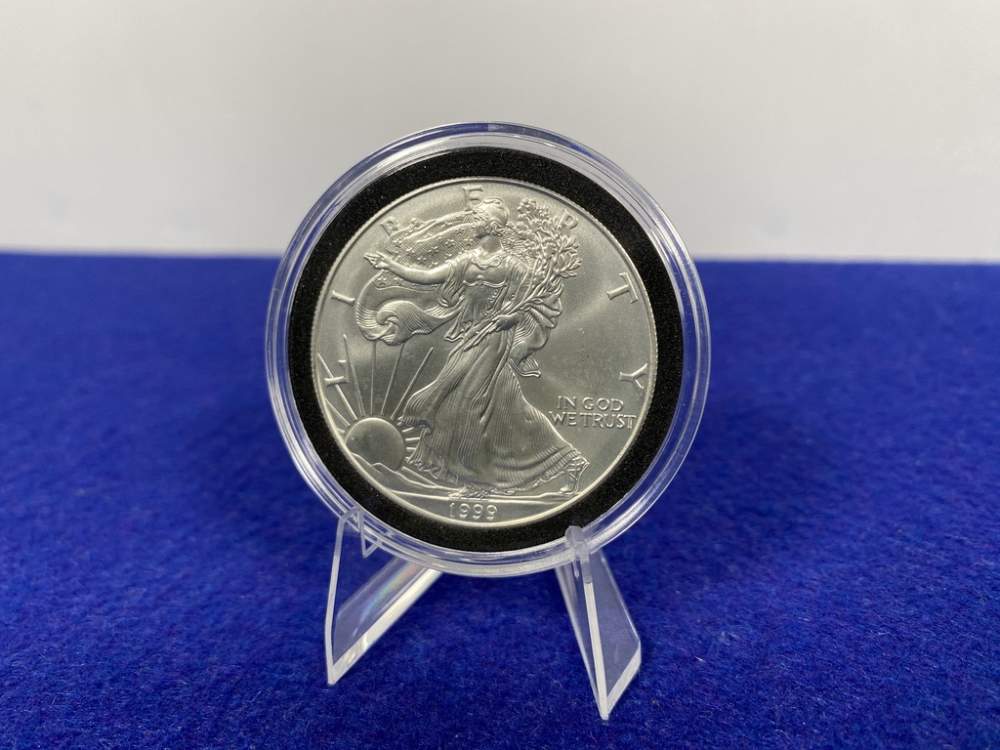 1999 Silver Eagle *1 Troy Oz 999 SILVER* Desirable Coin -BU- Penny Start-img-6