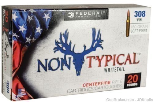  20 ROUNDS Federal Non Typical Whitetail .308 WIN 180 gr Soft Point -img-0