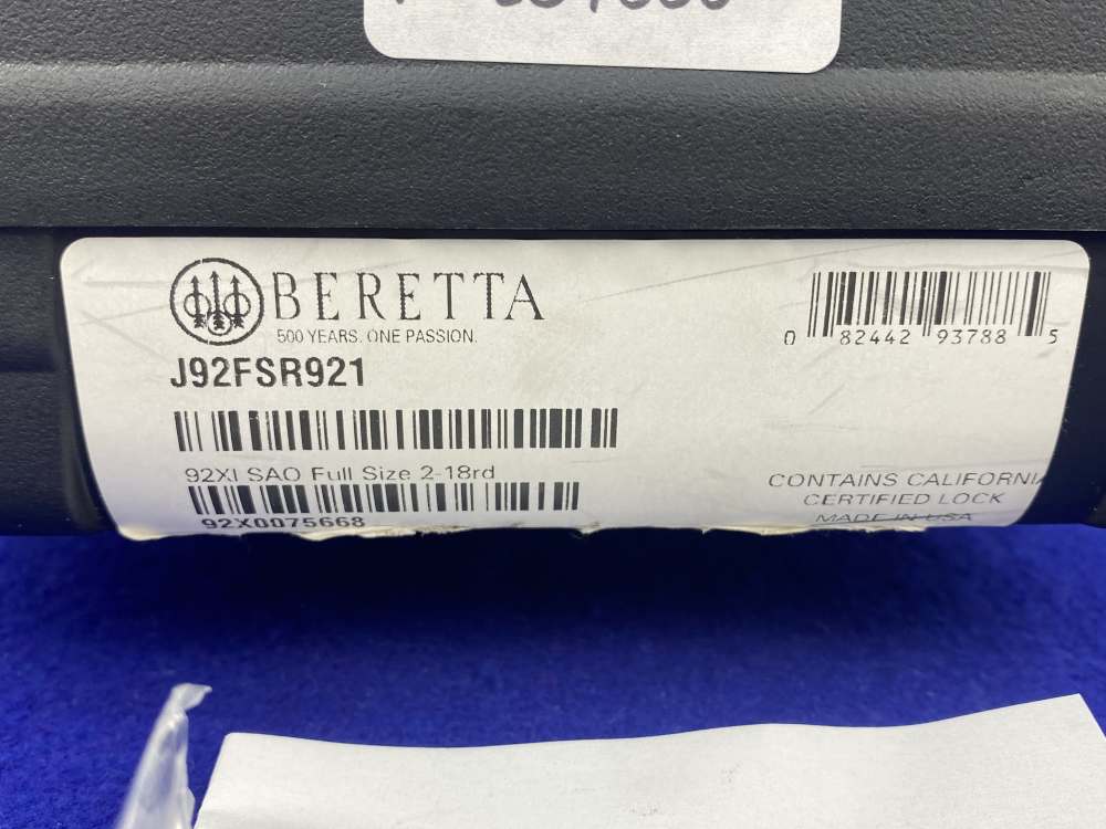 Beretta 92XI SAO 9mm Pistol 4.7" *OPTICS READY 2-TONE MODEL*-img-4