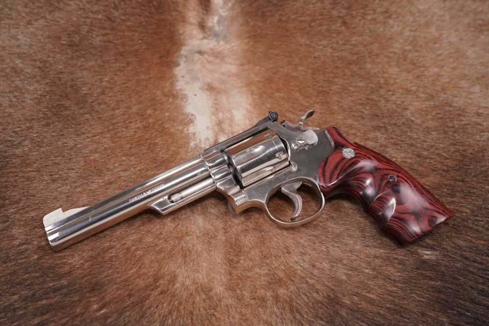 Smith & Wesson S&W Model 19-4 .357 Combat Magnum 6" DA Nickel Revolver 1979-img-1